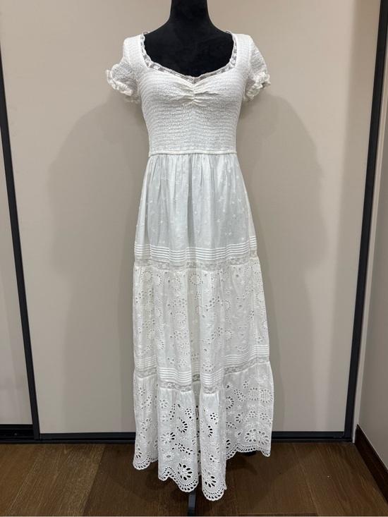 LoveShackFancy Dresses & Skirts - LoveShackFancy Bisolet Eyelet Lace Maxi Dress - Optic White
